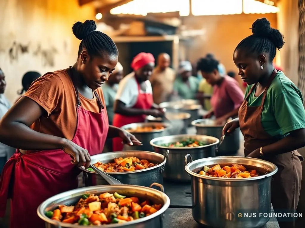 Meals being served — Nana Juaben Serwaah Foundation, New Juaben
